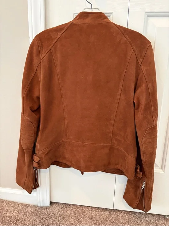 Lauren Ralph Lauren Brown Suede Moto Jacket - Picture 2 of 5